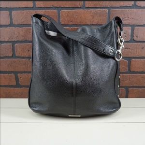 Coach Avery Hobo Bag Studded Black Pebbled Leather